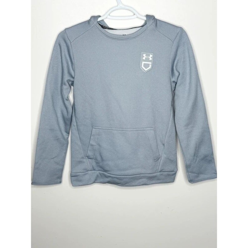 Under armour gray baseball hoodie sweater youth medium